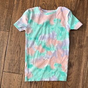 Kids Tie-Dye T-Shirt - Pastel Green and Pink